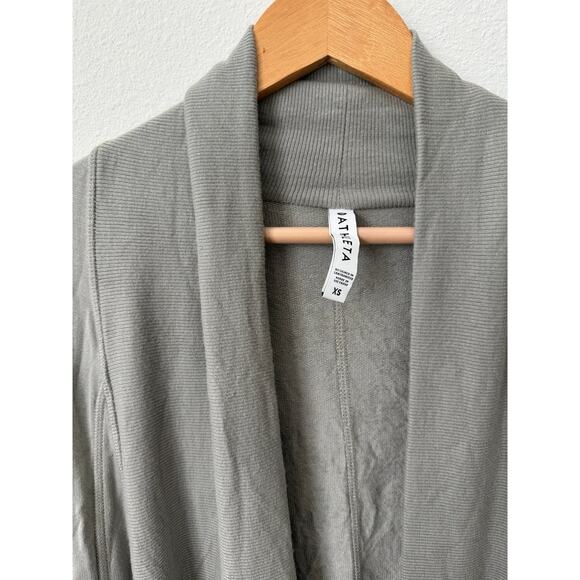Athleta Open Front- Yoga Sweater- Grey Green- Size XS-A126 - Picture 3 of 7